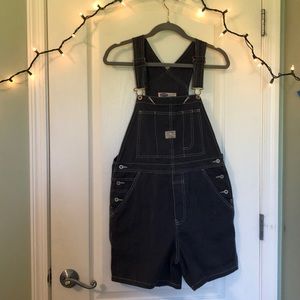 Vtg Old Navy Canvas Overalls Shorts  M